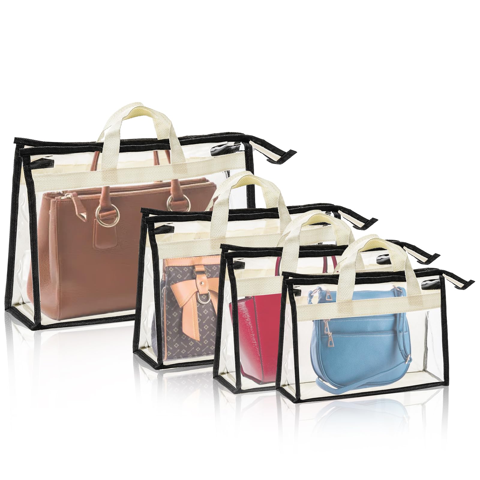 Amazon｜Peohud 透明ハンドバッグ収納オーガナイザー 9個パック